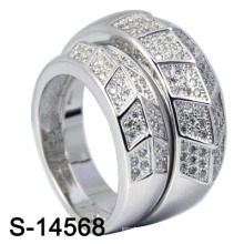 Ródio 925 Sterling Silver Jóias CZ Ring conjuntos (S-14568)